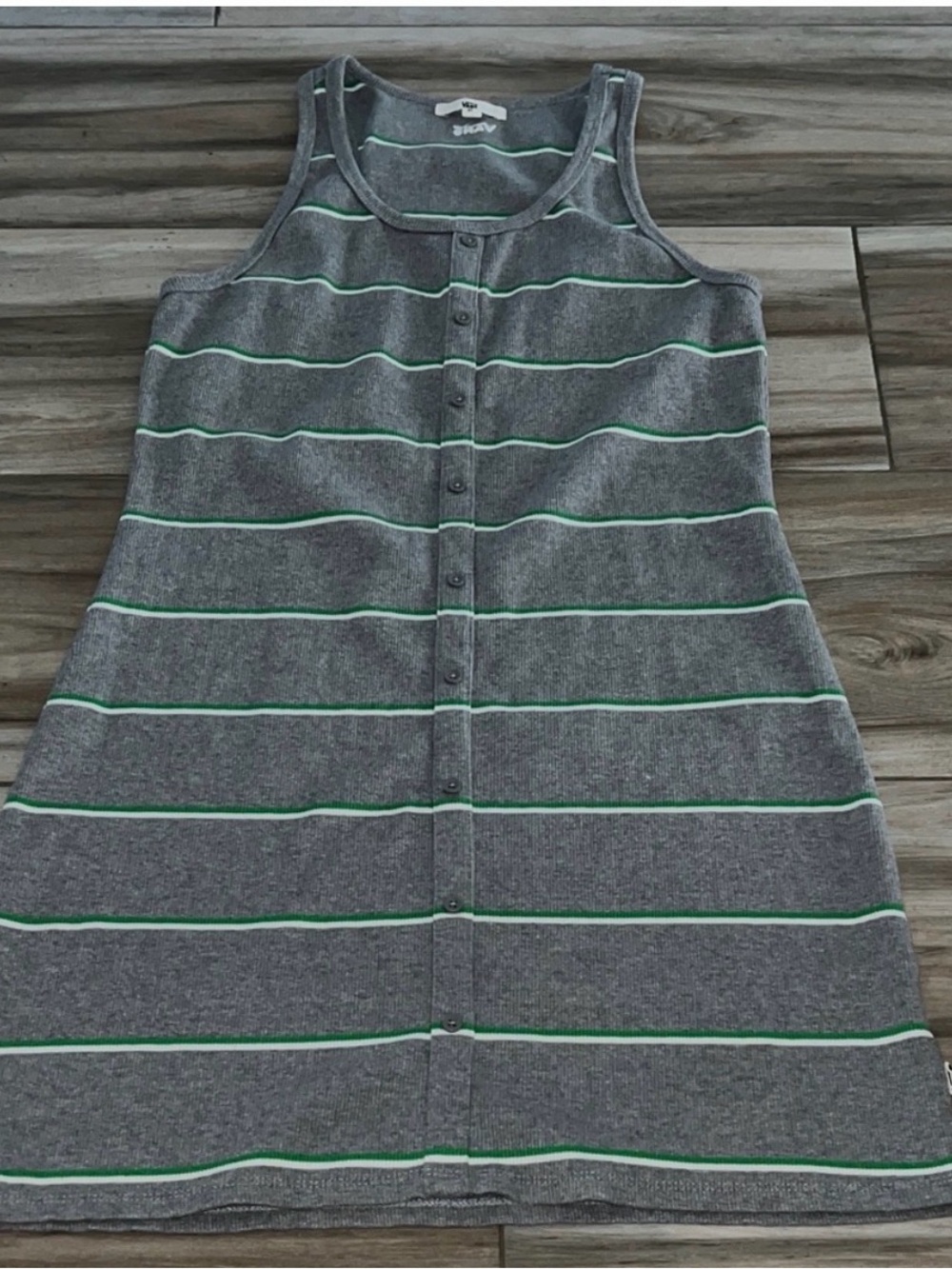 Vans grey green striped ribbed dress size XL